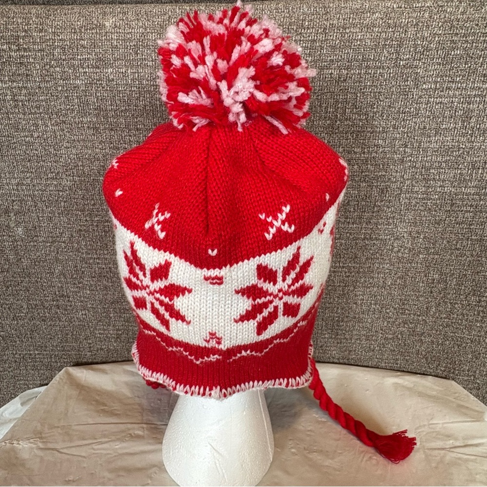 Reebok NHL Detroit Red Wings Beanie Hat Ice Hockey Team Pom‎ Pom Cuffed Knit - Picture 3 of 6